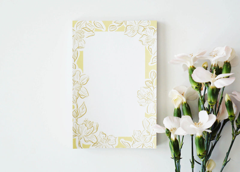 Yellow Floral Notepad