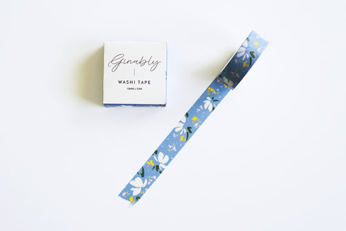 Cloud Blue Floral Pattern Washi Tape