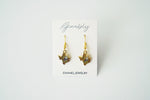 Texas Bluebonnet Hard Enamel Mini Gold Plated Earrings
