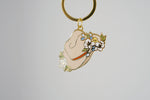 Floral Cowgirl Gold Enamel Keychain, Light