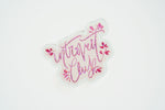Pink Introvert Club Glossy Glitter Vinyl Sticker