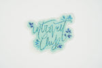 Blue Introvert Club Glossy Glitter Vinyl Sticker