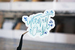 Blue Introvert Club Glossy Glitter Vinyl Sticker