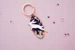 Storybook Rabbit Hard Enamel Rose Gold Keychain