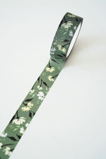 Elegant Green Floral Pattern Washi Tape