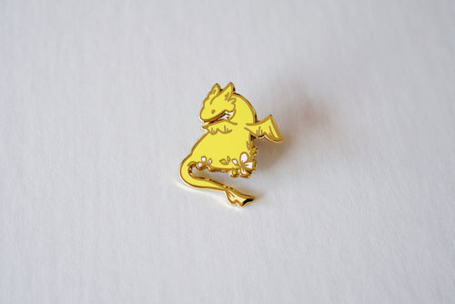 Yellow Romantasy Dragon Pin