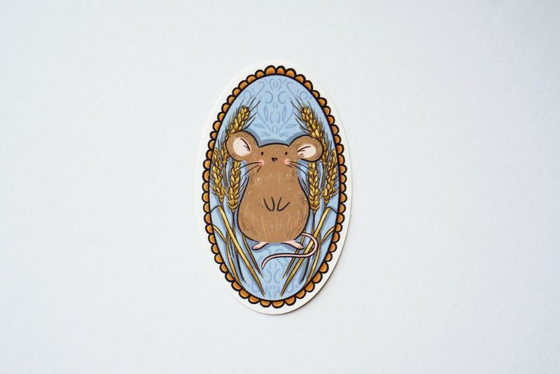 Mouse - Cottage Core Zodiac Matte Sticker