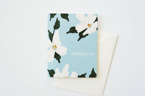 Thinking of You White Floral Card