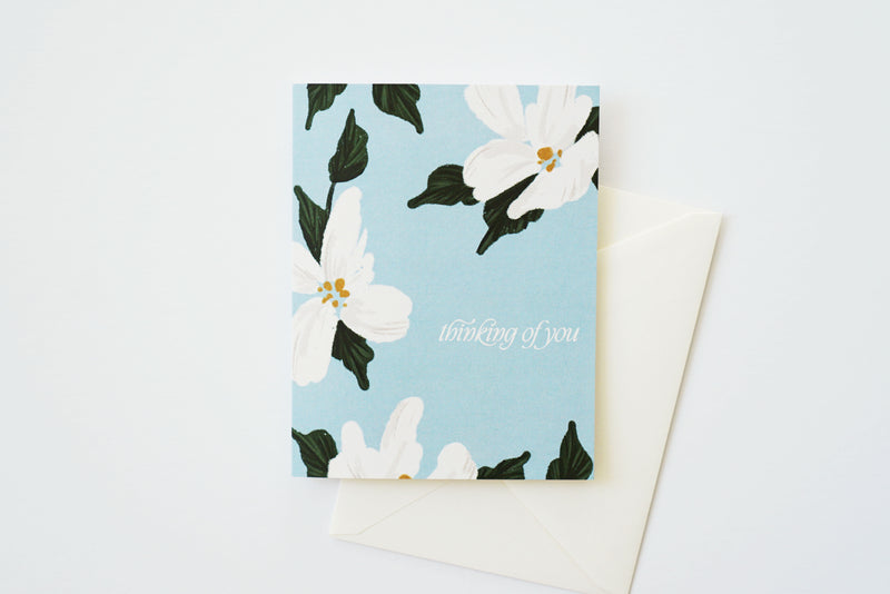 Thinking of You White Floral Card