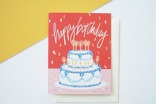 Confetti Cake Happy Birthday Card
