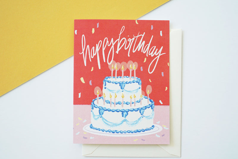Confetti Cake Happy Birthday Card
