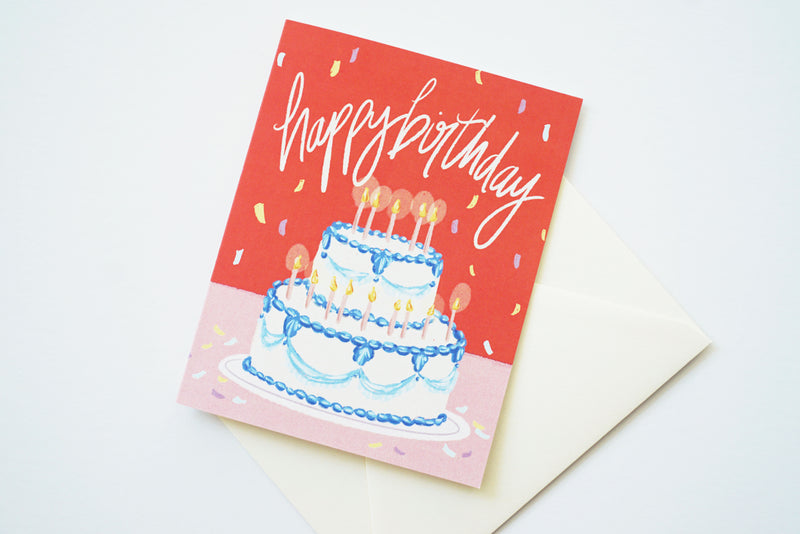 Confetti Cake Happy Birthday Card