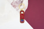 Book Society Gold Enamel Keychain, Dark