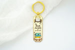 Book Society Gold Enamel Keychain, Light
