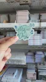 Blue Introvert Club Glossy Glitter Vinyl Sticker