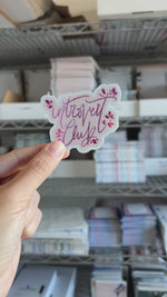 Pink Introvert Club Glossy Glitter Vinyl Sticker