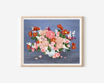 Floral Impressions, in Blue