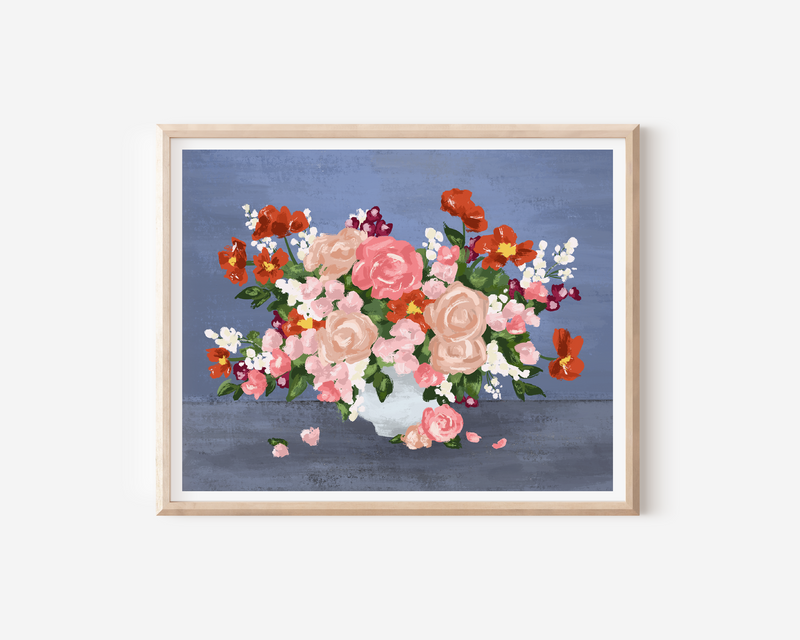 Floral Impressions, in Blue