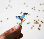Floral Blue Bird Pin