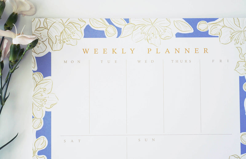 Blue Floral Weekly Planner