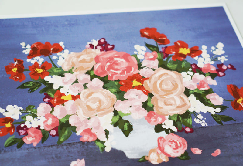 Floral Impressions, in Blue