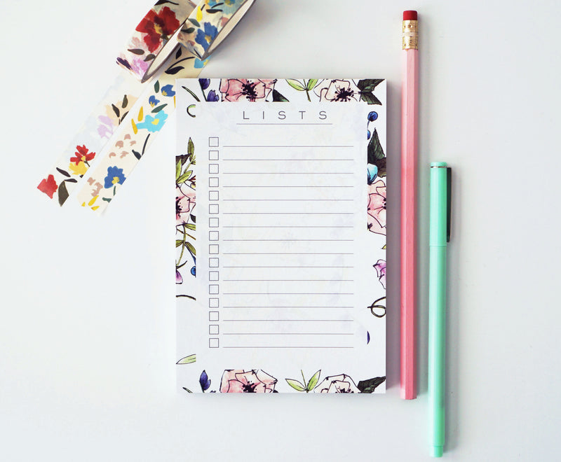Spring Floral List Pad
