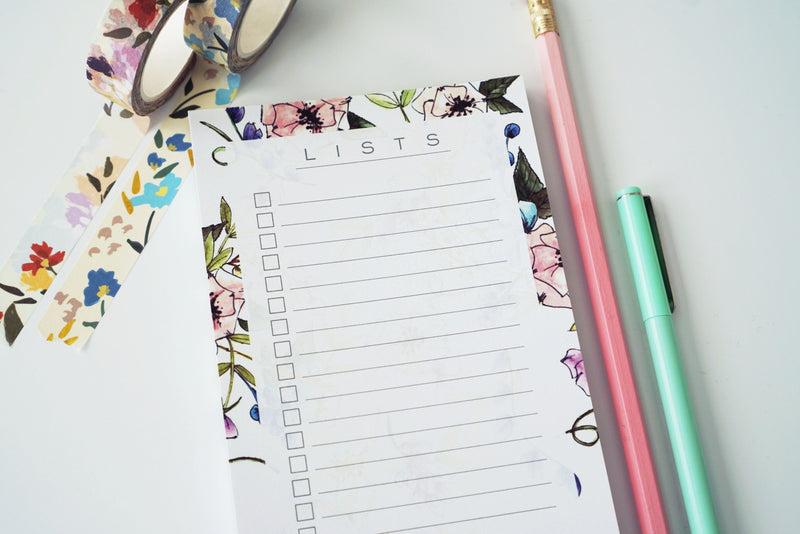 Spring Floral List Pad