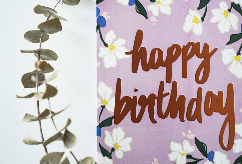 Happy Birthday Rose Gold Foil Card