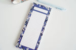 Medium Blue Floral Lined Notepad