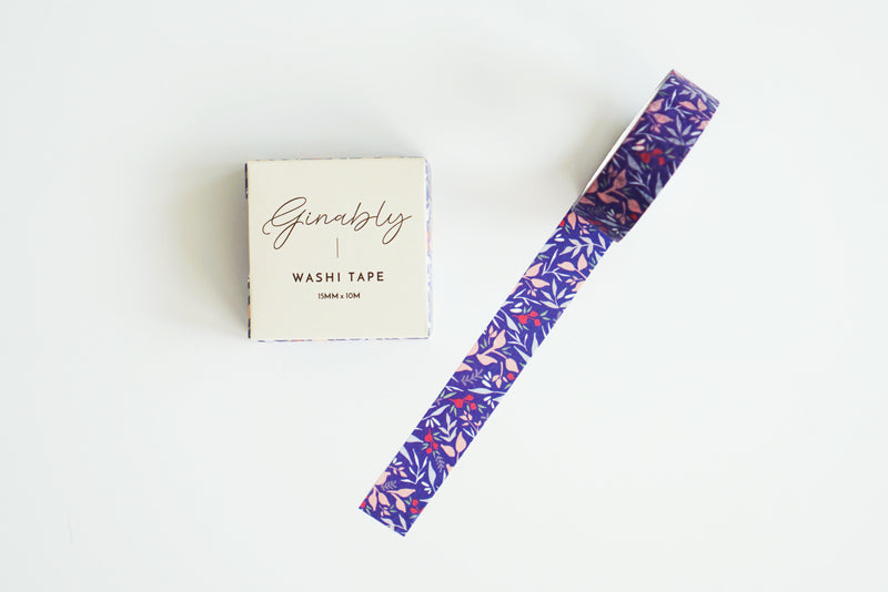 Medium Blue Floral Washi Tape