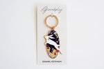 Storybook Rabbit Hard Enamel Rose Gold Keychain