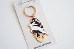 Storybook Rabbit Hard Enamel Rose Gold Keychain