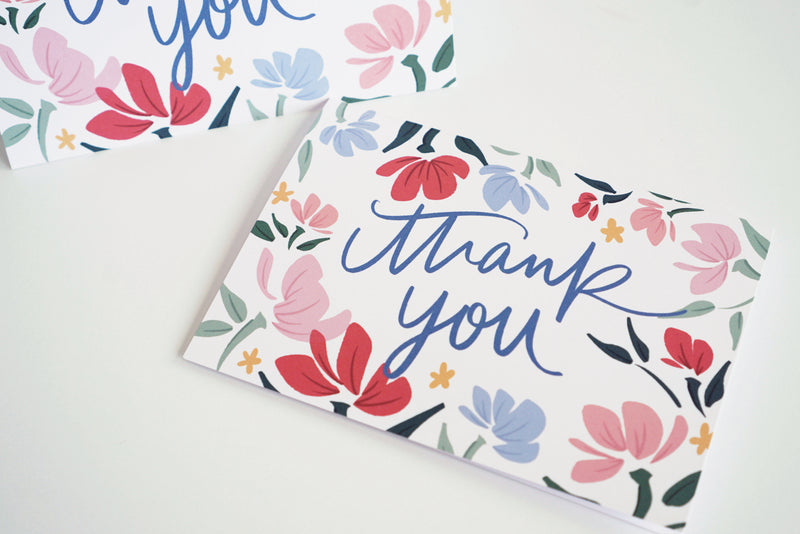 Floral Thank You Card Set of 10