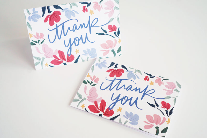 Floral Thank You Card Set of 10