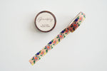 Floral and Fig Pattern Glitter Washi Tape
