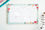 Minty Green Floral Weekly Planner