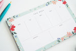 Minty Green Floral Weekly Planner