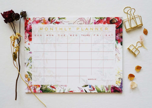 Floral Monthly Planner - Ginably - 2