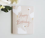 Swan Themed Happy Birthday Card