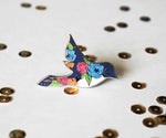 Floral Blue Bird Pin