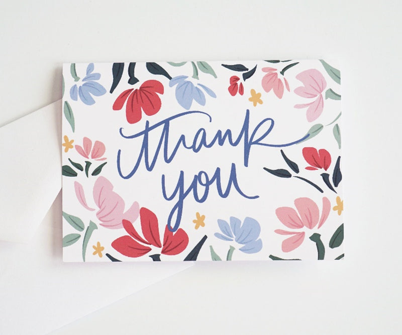 Floral Thank You Card Set of 10