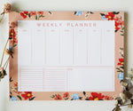 Peach Floral Weekly Planner