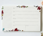 Cream Floral Weekly Planner