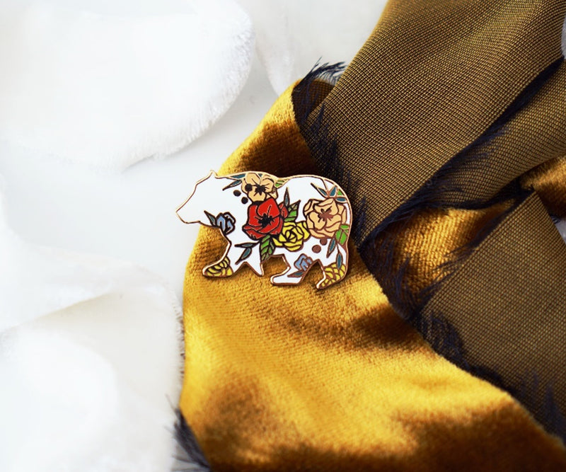 Floral Bear Pin