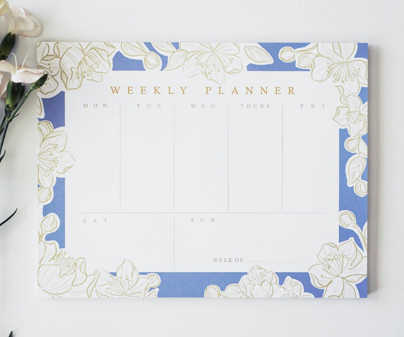 Blue Floral Weekly Planner