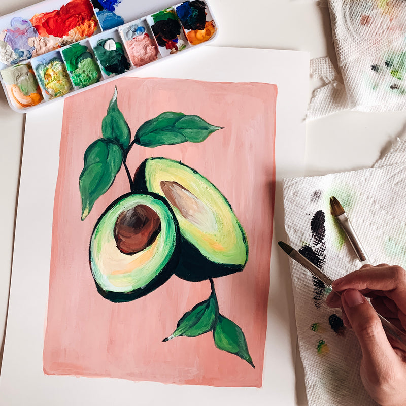 Avocados in Gouache